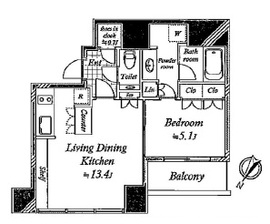 THE ROPPONGI TOKYO CLUB RESIDENCE 18階 間取り図