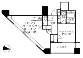 パークリュクス西麻布 10階 間取り図