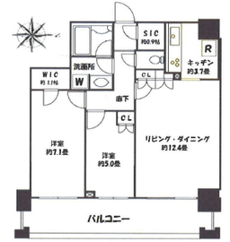 クレストタワー品川シーサイド 2階 間取り図
