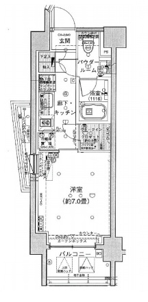 パークリュクス白金mono グレージュ 2階 間取り図