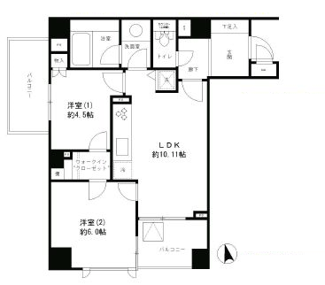 レジディア文京湯島 1004 間取り図