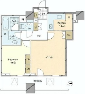 シティタワー高輪 16階 間取り図