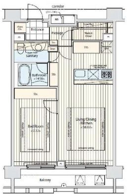 プライマル新宿若松町 1004 間取り図