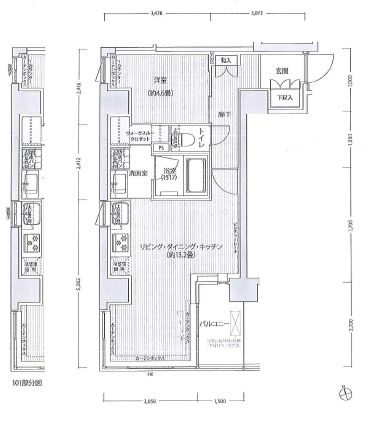 御幸レジデンス日本橋茅場町 301 間取り図