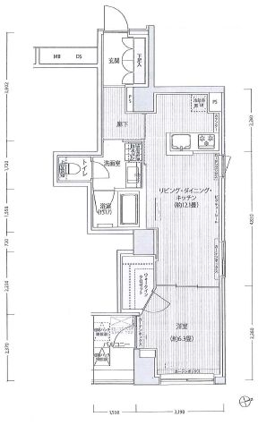 御幸レジデンス日本橋茅場町 406 間取り図