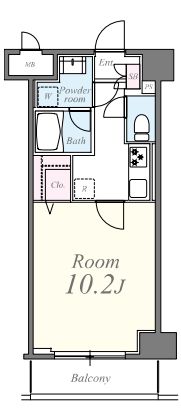 クレシェンテ月島 406 間取り図