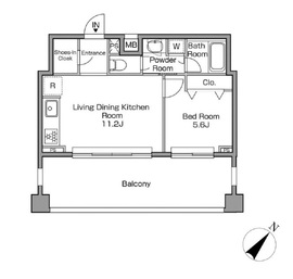 レジディアタワー中目黒 505 間取り図