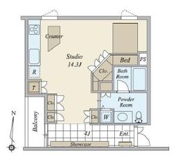 月光町アパートメント 203 間取り図