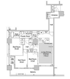 ブランズ東品川 2階 間取り図