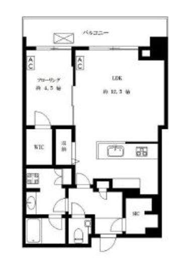 グローバルフロントタワー 3階 間取り図
