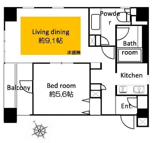 ラヴォーグ南青山 8階 間取り図