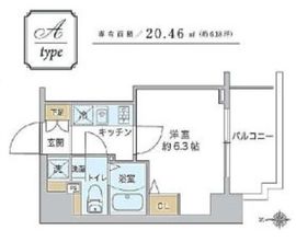 スプランディッド品川 703 間取り図