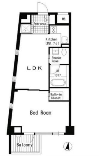 JMFレジデンス世田谷三宿 401 間取り図