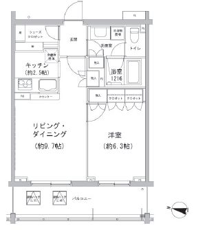 ヒューリックコート雪が谷 205 間取り図