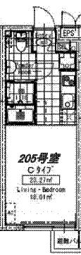アレーロ自由が丘 205 間取り図