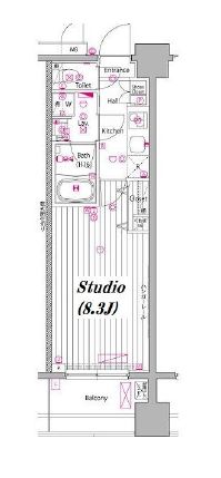 ガーラ・プレシャス東麻布 4階 間取り図