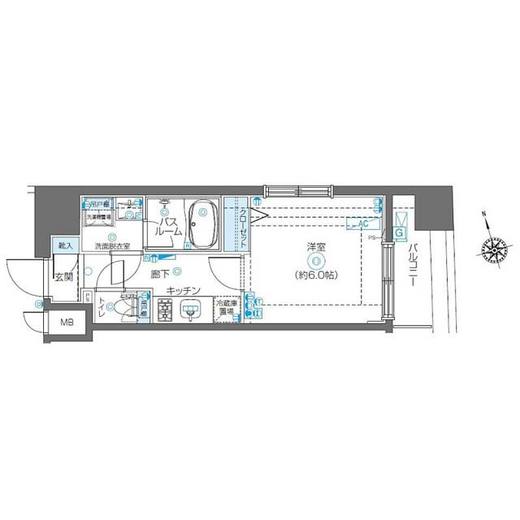 ZOOM渋谷富ヶ谷 11階 間取り図