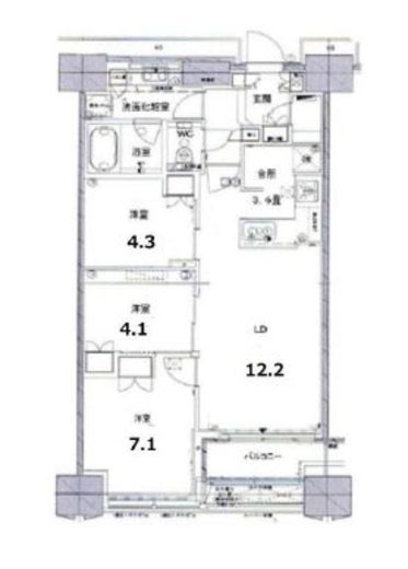 富久クロスコンフォートタワー(Tomihisa Cross)  28階 間取り図