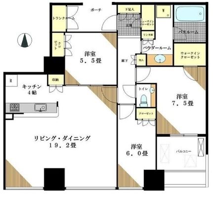 ワールドシティタワーズ キャピタルタワー 36階 間取り図
