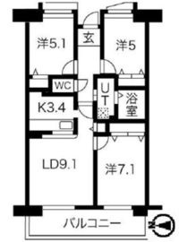 アクティ目黒駅前 2号棟 804 間取り図