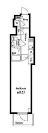 パロス新富町 605 間取り図