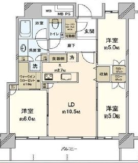 パークタワー東雲 14階 間取り図