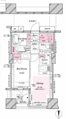クオリア神南フラッツ 10階 間取り図