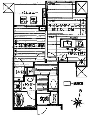 大崎ウエストシティタワーズ ウエスト 9階 間取り図
