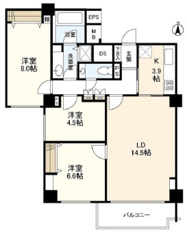 広尾ガーデンヒルズ 3階 間取り図