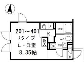 アレーロ白山2 401 間取り図