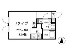 アレーロ白山2 302 間取り図