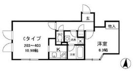 アレーロ白山2 403 間取り図