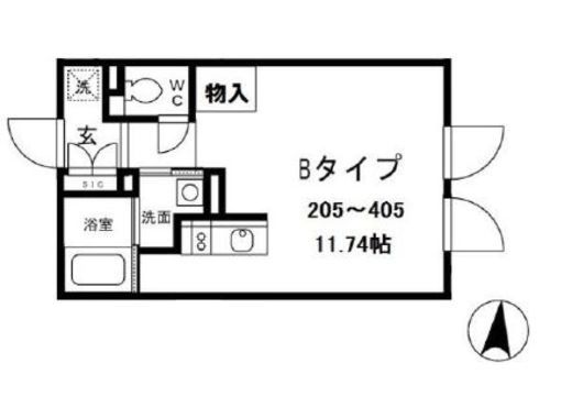 アレーロ白山2 405 間取り図