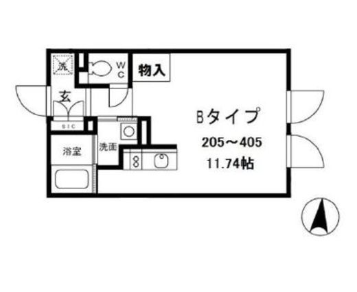 アレーロ白山2 305 間取り図