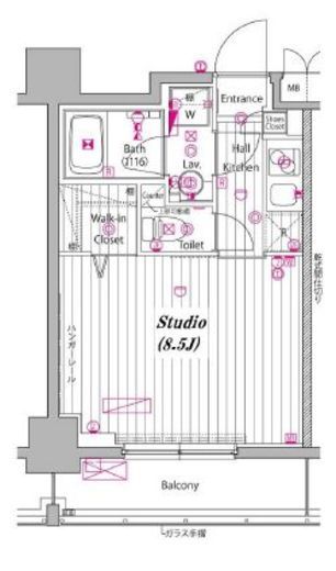 グランド・ガーラ白金高輪 5階 間取り図