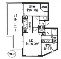 パークリュクス白金mono グレージュ 6階 間取り図