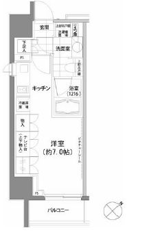 パークハビオ渋谷 908 間取り図