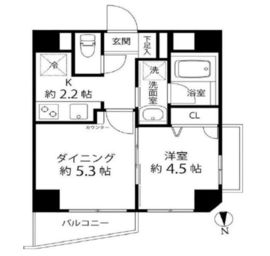 デュオステージ白金高輪 801 間取り図