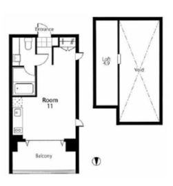 ベルファース東麻布テラス 801 間取り図