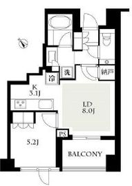 プラウド赤坂 6階 間取り図