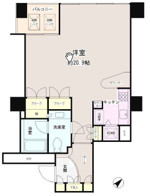 小石川パークタワー 8階 間取り図