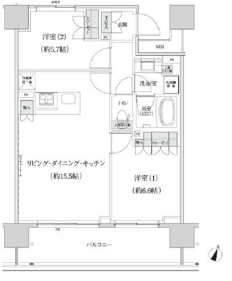 パークハビオ渋谷本町レジデンス 1004 間取り図