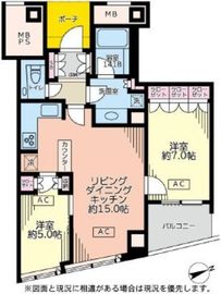 品川Vタワー タワー棟 15階 間取り図