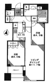 大崎ウエストシティタワーズ ウエスト 18階 間取り図