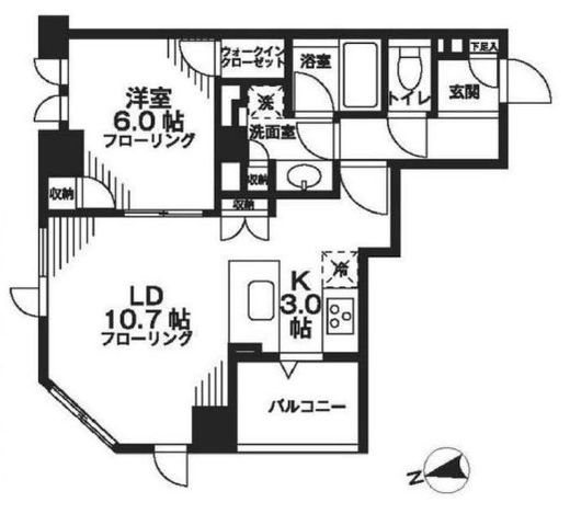 シティハウス東京新橋 8階 間取り図