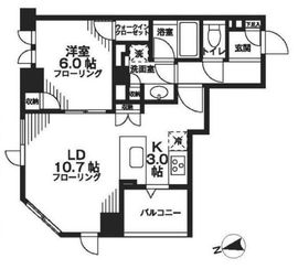 シティハウス東京新橋 8階 間取り図