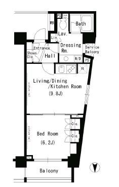 パークアクシス浜松町 208 間取り図