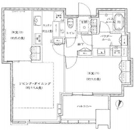 大崎ウエストシティタワーズ イースト 20階 間取り図