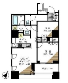 ル・サンク大崎ウィズタワー 6階 間取り図