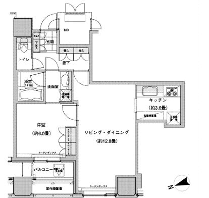 ウエストパークタワー池袋 2105 間取り図